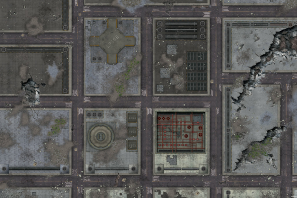 Eine Tabletop Battle Mat im Stadt Design.